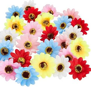 Juvale 60 Pack Artificial Daisy Flowers Heads, 2-Inch Colorful Fake Flowers, Bulk, for Crafts, Wedding Decorations (6 Colors)