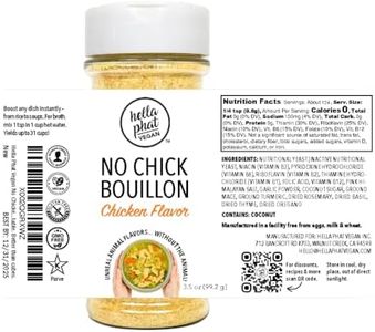 Hella Phat Vegan No Chick Bouillon - Lower Sodium, Flavor-Packed Vegan Broth Powder - Gluten-Free, Non-GMO for Soups, Ramen, Gravy & More - Easy-Dispense, Leak-Proof Shaker Bottle