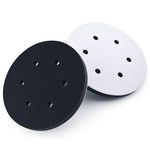 6 Inch 6 Hole Hook and Loop Soft Sponge Interface Buffer Pad Cushion Buffing Pads for Sander Sanding Pad, 2-Pack