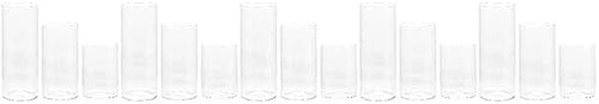 DOITOOL Glass Cylinder Vase Set of 15, Clear Vases for Centerpieces, Hurricane Candle Holders Pillar Candles, Floating Wedding Decoration （3 Size） 12X4.7X4.7CM 118WMI16DZRW14VY