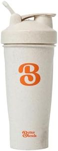 Better Blends Protein Shaker Bottle with Mixer Ball, BPA-Free Wheat Straw Material, Leak-Proof Lid, 20oz, Cream