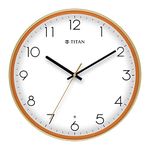 Titan Plastic Classic Led Backlit Analog Clock with Silent Sweep,34.5 Cm,Cream