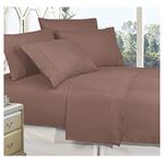 CELINE LINEN Best, Softest, Coziest Bed Sheets Ever! 1800 Thread Count Egyptian Quality Wrinkle-Resistant 4-Piece Sheet Set with Deep Pockets, California King, Taupe