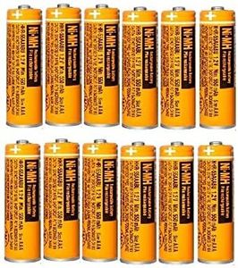 EOCIK 12 Pack HHR-55AAABU NI-MH Rechargeable Battery for Panasonic 1.2V 550mAh AAA Battery for Cordless Phones