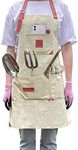 Berry&Bird Gardening Canvas Apron with Pockets Tool Aprons Adjustable Neck