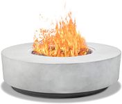 MDA Designs FUSION Light Grey Lavish Garden & Patio Gas Fire Pit with Eco-Stone Finish Fully Assembled