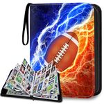 LOMONEH Football Card Binder 9 Pocket Fits 900 Cards, Trading Card Binder Album Display Holder with 50 Removable Sleeves for Hockey,Basketball,Baseball,Sports,Yugioh,MTG,TCG,Games Trading Cards