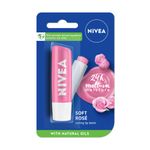 NIVEA Soft Rose Shine 4.8g Lip Balm|24 H Melt in Moisture Formula|Natural Oils|Glossy Finish,4.8 g (Pack of 1)