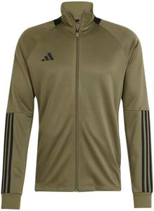adidas Men's Sereno Cut 3-Stripes Slim Track Jacket, Olive Strata/Black