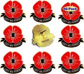 50-Pack Metal Poppy Flower Pins Vet