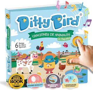 DITTY BIRD Canciones de Animales Spanish Interactive Sound Book for Babies. Perfect for Introducing Toddlers to Early Spanish Learning. A Must for Bilingual one Year olds