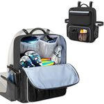 GRAOSO Waterproof Boat Organizers and Storage, Boat Back Seat Carrying Bag with Rubber Handle and Adjustable Back Belt, Multiple Pockets for Boat Accessories, Black