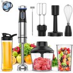 Ganiza Immersion Blender, 8-in-1 Hand Blender Mixer, Milk Frother, Egg Whisk, Chopper, and Beaker