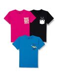 T2F Boys Regular Fit T-Shirt Bys-Tsrt-Sld-01_Combo 2_13-14 Years_Multicolor_13 Years-14 Years