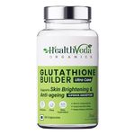 HEALTH VEDA ORGANICS PRIVATE LIMITED Plant Based Glutathione Builder With Vitamins B6 & Selenium|Skin Brightening & Anti-Ageing| 60 Veg Tablets|For Men & Women