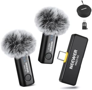 NEEWER Wireless Lavalier Microphone for iPhone Android Tablet PC Laptop 131ft/40m Range Noise Cancellation Omnidirectional Mic for Vlogging Live Streaming (1x RX + 2X TX), KM23