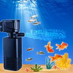 Aquarium Internal Filter for 2.5 Feet Fish Tanks | High Power Oxygen Filtration System | Fits Any Aquarium | with| Powerful Pump, Submersible Design, and Minimal Power Usage| Square.