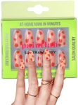 PaintLab Press-On Nails Manicure Kit, So Strawberry - Almond, 30-Piece Set, Long-Lasting Fake Nails with Glue, File, Prep Pad & Cuticle Stick