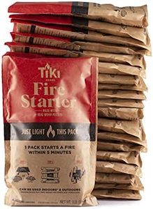 TIKI Brand Fire Starter, Indoor/Outdoor Fire Starter, Wood Pellets, Outdoor Fire Pit Fire Starter, Indoor Fire Place Fire Starter, Easy Fire Starter, 11.75" x 7.5" x 1", Brown, 1 Pound (Pack of 20)