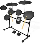 Pyle 9 Piece Electronic Set-Electric Kit with 5 Drum Heads, 2 Cymbal Crash Pads, Hi Hat and Bass Pedal Controller, Module, Stand Rack, Sticks-Professional/Beginners (PED021M)