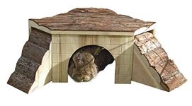 Kerbl Gineau Pig House with Ramps Nature, 37 x 35 x 15 cm without ramps 25 x 25 x 15 cm