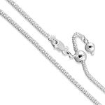 Sterling Silver Diamond-Cut Popcorn Coreana Necklace 1.3mm-3mm Solid 925 Italian Chain, Length 30 Inches (Adjustable), Sterling Silver, No Gemstone