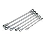 neilsen CT3037 Extra Long Flexi-Head Ratchet Spanner Set - Silver