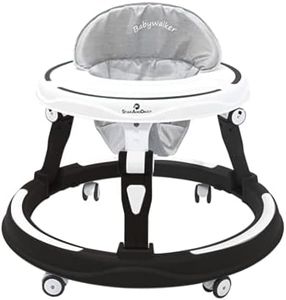 StarAndDaisy 360° Baby Walker Adjustable Height, Multi-Function Anti-Rollover Folding Walker with Height Adjustable 6-24 Months Baby Boy & Girl Walker. (Black)