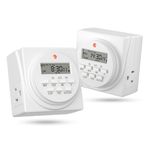 BN-LINK 7 Day Heavy Duty Digital Programmable Timer, FD60 U6, 115V, 60Hz, Dual Outlet, For Lamp Light Fan Security UL Listed(2 Pack)