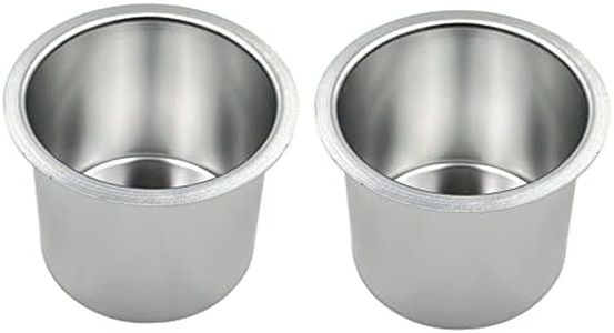 SEETOOOGAMES Jumbo Aluminum Drop-in Poker Table Cup Holder Insert (Pack of 2) (Silver)