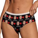 Naispanda Custom Funny Face Women's Brief Panty Personalized Women's Novelty Underwear Thongs Panty Personalized Sexy Underwear with Photo for Women Wife Girlfriend on Valentine's Day Christmas