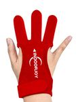 IndoorJoy Archery Glove for Men, Women, Beginners, Youth, Kids, and Adults - Three Finger Gloves Left & Right Hand Can Be Used - Archery Accessories for Shooting and Hunting, Leather (Red)