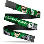 Buckle-Down Unisex-Adult's Web Belt 1.25", Green Lantern Green Glow W/Text, One Size