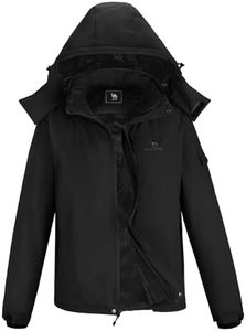 CAMEL CROWN Mens Winter Coat Waterproof Ski Jacket with Fleece Lining Warm Windproof for Snow Rain Outdoor Hiking Mountain