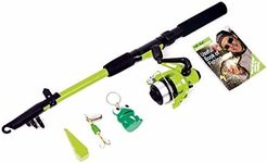 Matt Hayes Adventure (1.8m/6ft) KIDS FROGGA Fish4Fun Telescopic Rod/Matching Reel/Line Weight and Spinning Lure/Key Ring and Guide Book Fishing Combo - Ideal set for young kids [99-6039659]