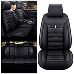 Maidao Seat Covers for Subaru Outback 2002-2024 Seat Cushions,Full 5 Pieces Waterproof front and back set,PU Leather Car Seat Cover Set Full Black