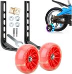 Naturezhen Bike Training Wheels,Thickened Bracket Flash Mute Wheel, Bicycle Stabiliser Mounted Kit, Kids Training Wheels Compatible 12 14 16 18 20 Inch Bikes, for Kids Boy Girls Bikes 1 Pair (Red)