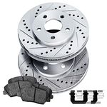 PowerSport Rear Brakes and Rotors Kit |Rear Brake Pads| Brake Rotors and Pads| Ceramic Brake Pads and Rotors |fits 2002-2004 Honda Odyssey