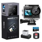 AKASO Brave 4 Pro Action Camera with 64GB microSDXC Memory Card - 131ft Waterproof Camera with Touch Screen Advanced EIS Remote Control 5X Zoom Underwater Camera