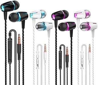 VPB Earbud Headphones with Remote & Microphone, in Ear Earphone Stereo Sound Noise Isolating Tangle Free for iOS and Android Smartphones, Laptops Mixed Color 4 Pairs