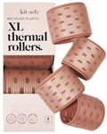 Kitsch XL Ceramic Thermal Hair Rollers for Short Hair - Velcro Rollers | Rollers Hair Curlers for Long Hair | Large Velcro Hair Roller Medium Hair | Self-Grip Hair Rollers | Velcro Curlers -4pcs Terra