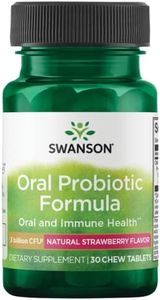 Swanson 3 Billion CFU Oral Probiotic Dietary Supplement, 30 Tablets, Natural Strawberry Flavor