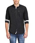 Mush Men's Casual Shirt (1009-B_Black_Large)