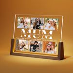 LUCKOR Personalised Mothers Day Gifts for Mum from Daughter Son, Mum Birthday Gifts with Customised Photo Frame and Walnut Night Light, Mother's Day Presents for Mum, Mummy Gifts Ideas from Kids