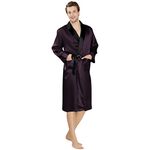 Bella Babe by SK Men Full Sleeve Robe satin robe for men (Large, Purple)