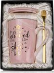 Graduation Gifts for Her 2024, She Believed She Could So She Did Coffee Mug, Inspirational Congratulations Gift for Women, Wife Daughter Friend Girlfriend, 14oz Pink Coffee Cup, Nice Gift Boxed