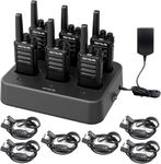 Retevis RT68 Walkie Talkies Rechargeable, 2 Way Radios Long Range, 16CH FRS Two Way Radios for Adults Long Range with Earpieces (6 Pack) with 6 Way Multi Unit Charger for Adults School Church
