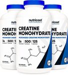 Nutricost Creatine Monohydrate 3000mg (750mg Per Cap), 500 Capsules (3 Bottles)