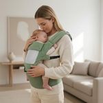 R for Rabbit Upsy Daisy Baby Carrier cum Kangaroo Bag, Ergonomic Baby Carry Bag, Adjustable Hip Seat Belt, Stylish belt for mothers, Carrier with 4 in 1 carry Position for 3 to 24 months Kids, Max Weight up to 15 Kg (Green)