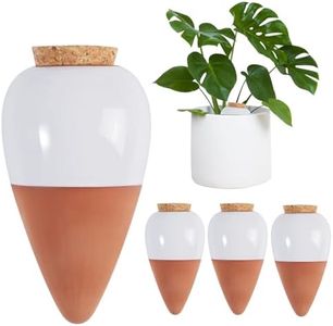 Giaamitiacl Terracotta Watering Spikes 4 Pack Large Terra Cotta Self Globes Waterer Automatic Water Indoor/Outdoor Plant While on Vacation